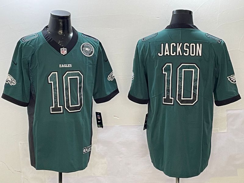 Men Philadelphia Eagles 10 Jackson Green 2025 Nike Drift Fashion Color Rush Limited NFL Jersey style 4